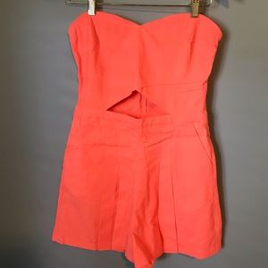 Hollister bright coral romper